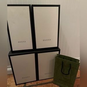 Gucci shoe boxes and bag bundle